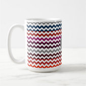 Red White Gray Zickzack Zigzag Monogram Kaffeetasse (Links)