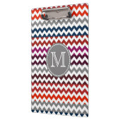 Red White Gray Zickzack Zigzag Monogram Klemmbrett (Links)