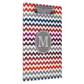 Red White Gray Zickzack Zigzag Monogram Klemmbrett (Rechts)