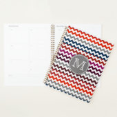 Red White Gray Zickzack Zigzag Monogram Planer (Anzeige)