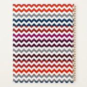 Red White Gray Zickzack Zigzag Monogram Planer (Rückseite)