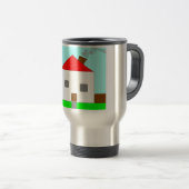 Red White Green Blue House Zeichnend, Kunst von Ki Reisebecher (VorderseiteRechts)