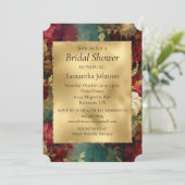 Red White Green Blume Einladung (Stehend Vorderseite)