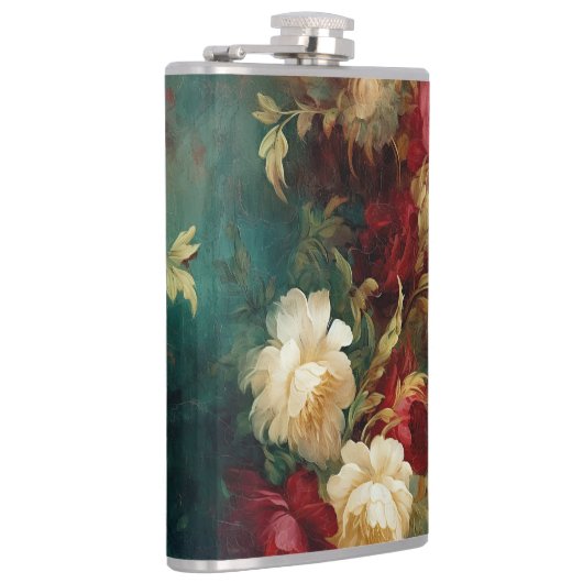 Red White Green Blume Flachmann (Rechts)