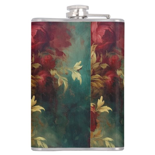 Red White Green Blume Flachmann (Rückseite)