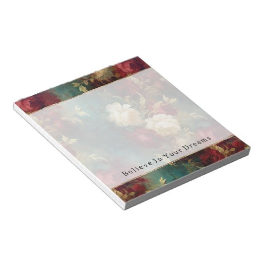 Red White Green Blume Notizblock (angewinkelt)