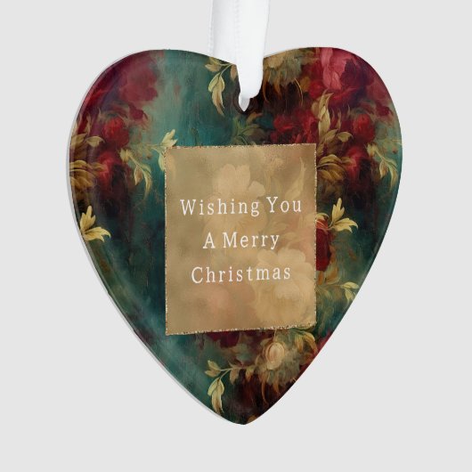Red White Green Blume Ornament (Vorderseite)