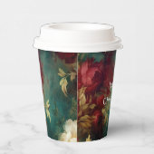 Red White Green Blume Pappbecher (Rechts)