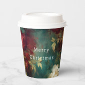 Red White Green Blume Pappbecher (Vorderseite)