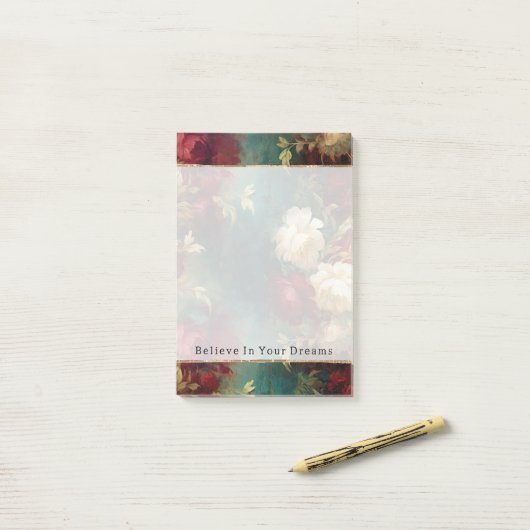 Red White Green Blume Post-it Klebezettel (Auf Schreibtisch)