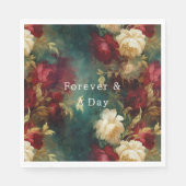 Red White Green Blume Serviette (Vorderseite)