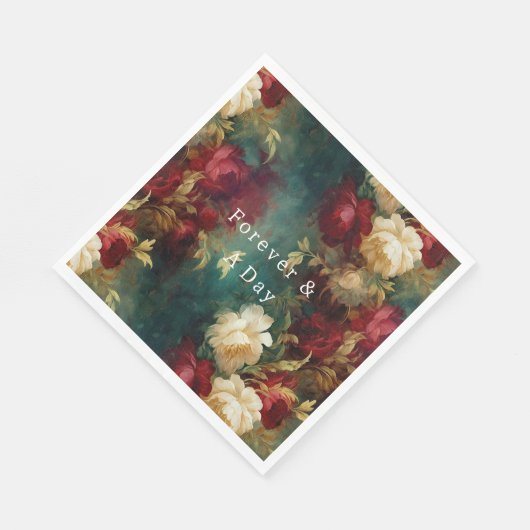 Red White Green Blume Serviette (Ecke)