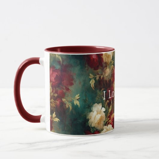 Red White Green Blume Tasse (Links)