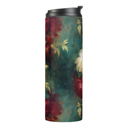 Red White Green Blume Thermosbecher (Nach links gedreht)