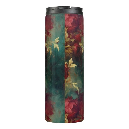 Red White Green Blume Thermosbecher (Rückseite)