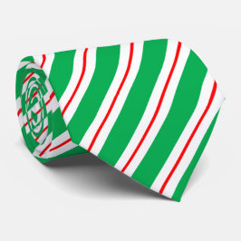 Red White Green Candy Cane Stripes Krawatte