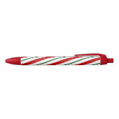 Red White & Green Candy Cane Stripes Weihnachten Kugelschreiber (Oberseite)