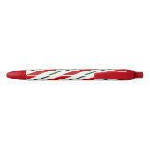 Red White & Green Candy Cane Stripes Weihnachten Kugelschreiber (Rückseite)