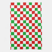 Red White Green Checkered Pattern Design  Geschirrtuch (Vertikal)