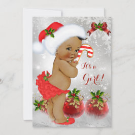 Red White Green Christmas Baby Shower Girl Ethnic Einladung