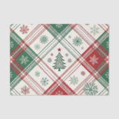 RED WHITE GREEN CHRISTMAS PLAID PATTERN SEIDENPAPIER (Vorderseite)
