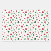 Red White Green Dots Birthday Geschenkpapier Set (Vorderseite 2)