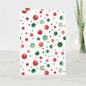 Red White Green Dots Birthday Karte (Rückseite)