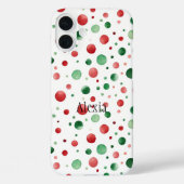 Red White Green Dots Christmas Case-Mate iPhone Hülle (Rückseite)