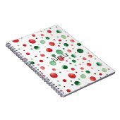 Red White Green Dots Christmas Notizblock (Rechte Seite)