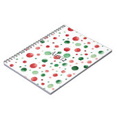 Red White Green Dots Christmas Notizblock (Linke Seite)
