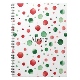 Red White Green Dots Christmas Notizblock