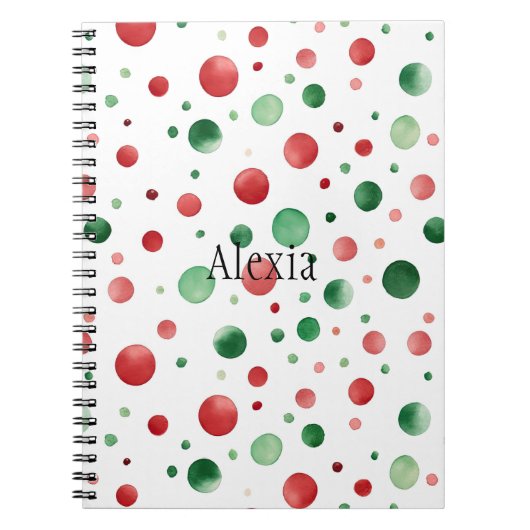Red White Green Dots Christmas Notizblock (Vorderseite)