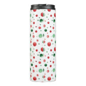 Red White Green Dots Christmas Thermosbecher (Rückseite)