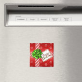 Red White Green Frohe Weihnachtsschneeflocken Magn Magnet (In Situ (Geschirrspüler))