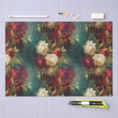 Red White Green Gold Blume Seidenpapier (Handwerk)