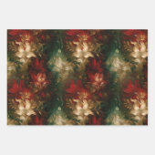 Red White Green Gold Flora Geschenkpapier Set (Vorderseite)