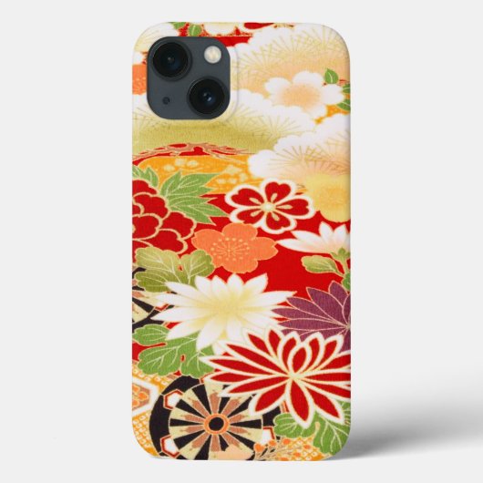 Red White Green japanische Kimono Blume Case-Mate iPhone Hülle (Rückseite)