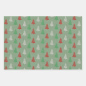 Red White Green Kleine Weihnachtsbaumen Wald Wrapp Geschenkpapier Set (Vorderseite 3)