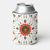 Red, white, & green ladybug design dosenkühler (Kanne Rückseite)