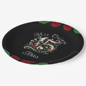 Red White Green Mis Quince Anos 15 Quinceañera Pappteller (Schrägansicht)