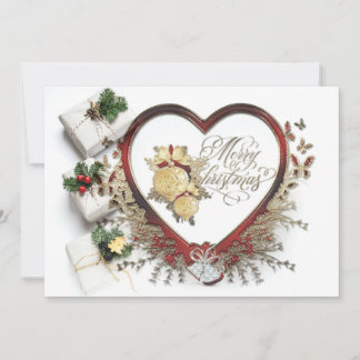 Red White & Green Moderne Viktorianisch Frohe Weih Feiertagskarte