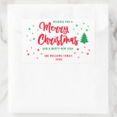 Red White Green Non Foto Family Frohe Weihnachten Rechteckiger Aufkleber (Tasche)