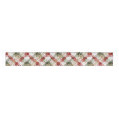 Red White Green Plaid Stripes Christmas Ripsband (Vorderseite)