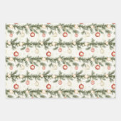 Red White Green Plaid Stripes Christmas Tree   Geschenkpapier Set (Vorderseite 2)