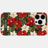 Red White Green Poinsettia Blume Muster Case-Mate iPhone Hülle (Rückseite (Horizontal))