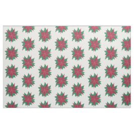 Red White Green Poinsettias Weihnachtsstoff Stoff