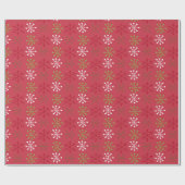 Red White Green Snowflake mit Red Backing Geschenkpapier (Flach)