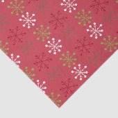 Red White Green Snowflake mit Red Backing Seidenpapier (Detail)
