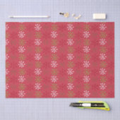 Red White Green Snowflake mit Red Backing Seidenpapier (Handwerk)