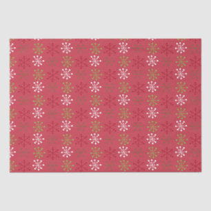 Red White Green Snowflake mit Red Backing Seidenpapier